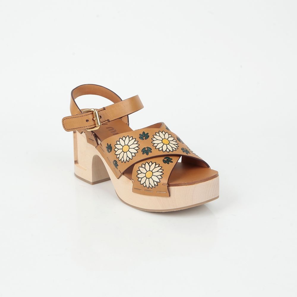 MIU MIU Platform Leather Sandals 37 - Picture 5 of 15